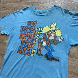 Vintage 90s Sun Sportswear Not Enough Bucks Stop Here Cowboy Single Stitch L